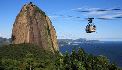brazil rio de janeiro sugar loaf mountain - pao de acucar and cable car_400_230